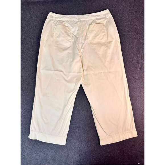 Tommy Bahama Wide Leg Cropped Pants Womens 14 Yellow Stretch Classic Cottagecore - Picture 5 of 11
